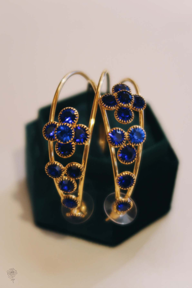 Diamond Blossom Hoop Earrings