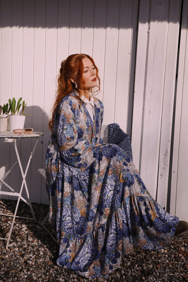 Blossom Spring Blue Maxi Gown | M-XL