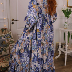 Blossom Spring Blue Maxi Gown | M-XL