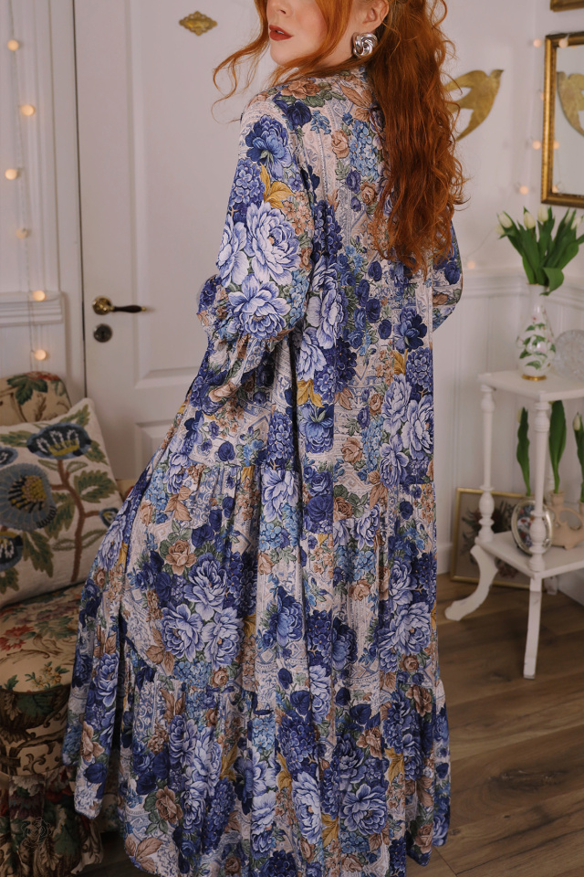 Blossom Spring Blue Maxi Gown | M-XL
