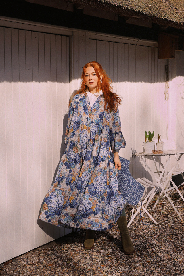 Blossom Spring Blue Maxi Gown | M-XL