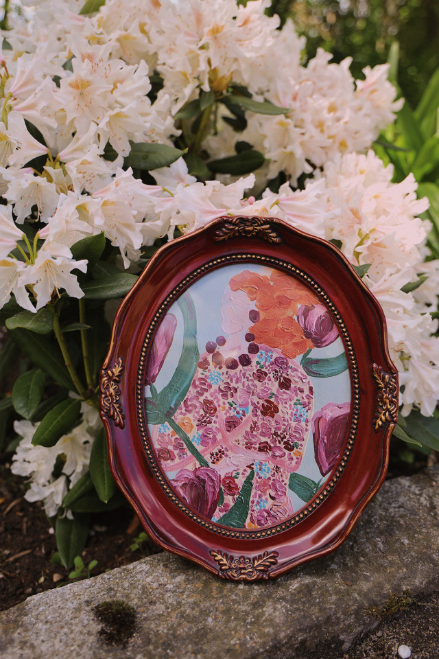 Spring Blossom poster in Oval Frame 