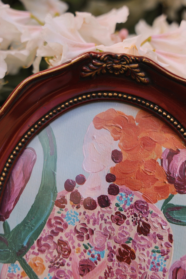 Spring Blossom poster in Oval Frame 