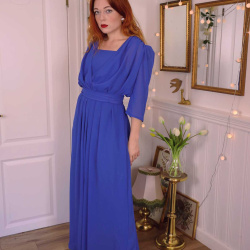Blue 70's Maxi Gown | M