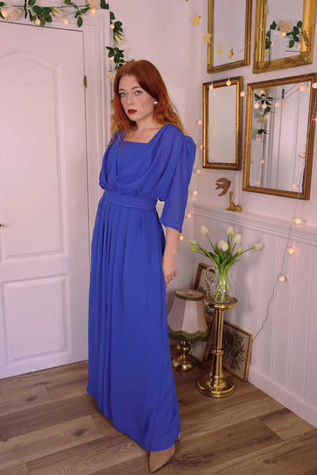 Blue 70's Maxi Gown | M