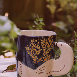 Blue Hezha Bird Mug 