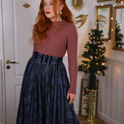 Blue Pheasant  Stripe Vintage Skirt | S