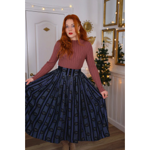 Blue Pheasant  Stripe Vintage Skirt | S