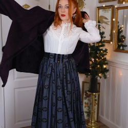 Blue Pheasant  Stripe Vintage Skirt | S