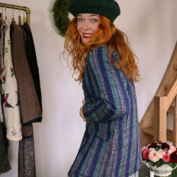 Blue &amp; Green Striped Vintage Blazer | L