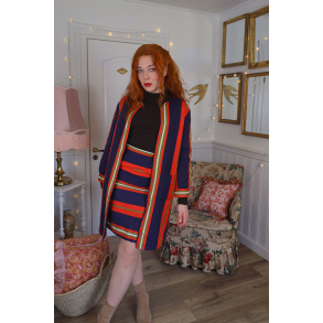 Elegant Striped Danish Design Vintage Set | XS