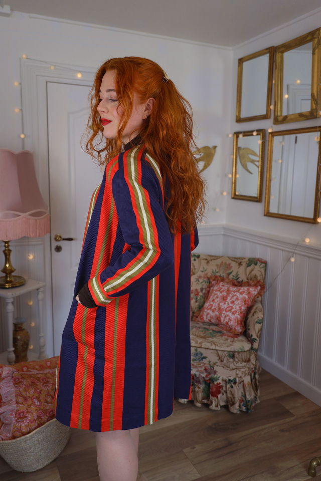 Elegant Striped Danish Design Vintage Set | XS