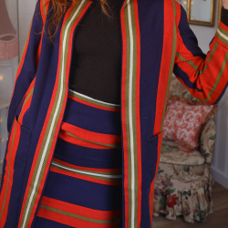 Elegant Striped Danish Design Vintage Set | XS