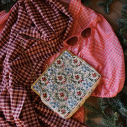Blue &amp; Pink Floral Needlepoint Vintage Purse
