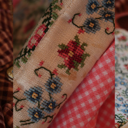 Blue &amp; Pink Floral Needlepoint Vintage Purse