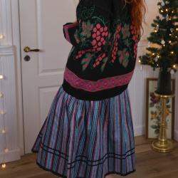 Blue &amp; Pink Striped Vintage Skirt | S