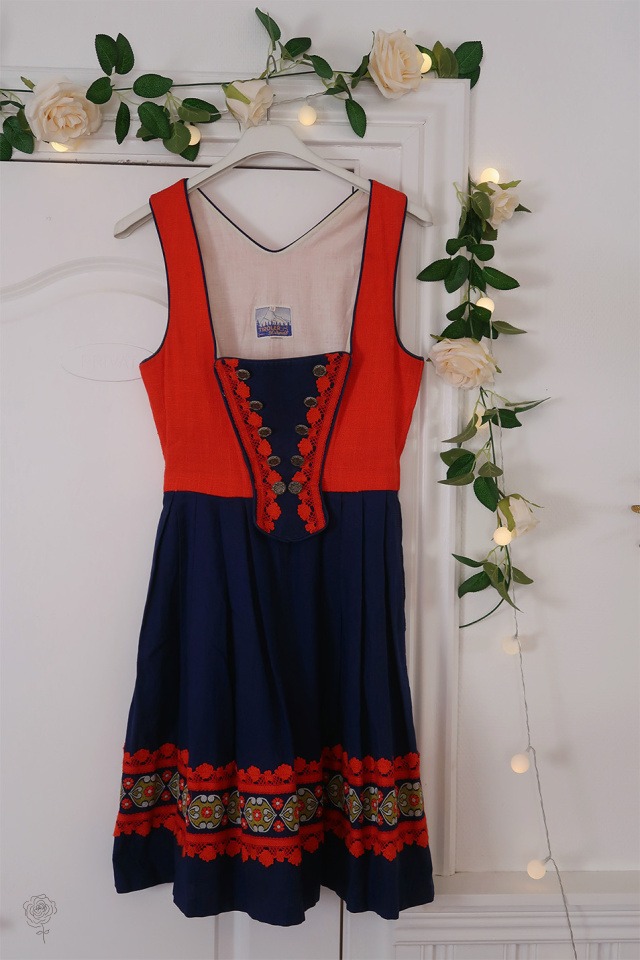 Blue &amp; Red Austrian Vintage Dress | XS