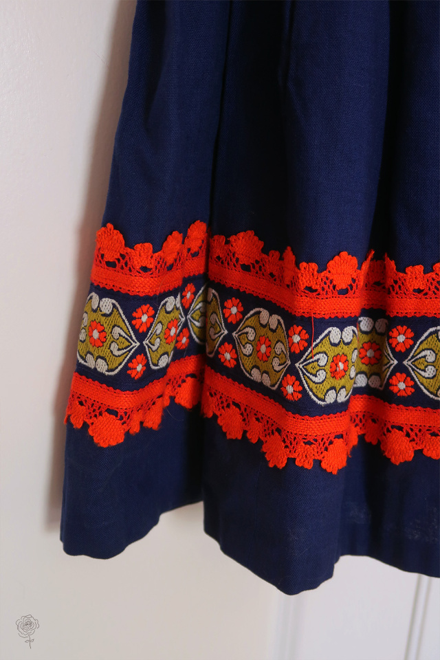 Blue &amp; Red Austrian Vintage Dress | XS