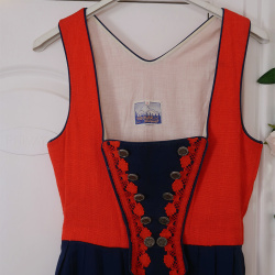Blue &amp; Red Austrian Vintage Dress | XS