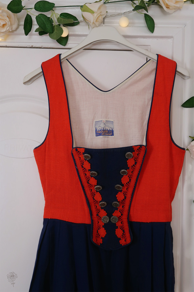 Blue &amp; Red Austrian Vintage Dress | XS