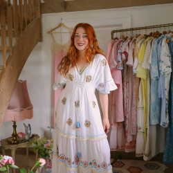 Blue Boho Sola Maxi Dress 