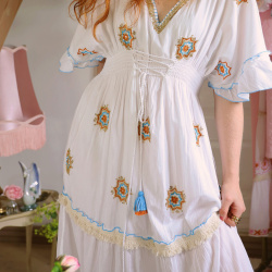 Blue Boho Sola Maxi Dress 
