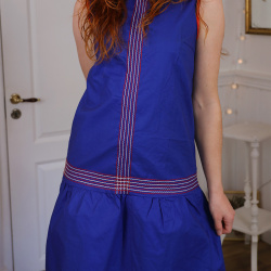 Blue &amp; Red Cotton Mini Dress | S