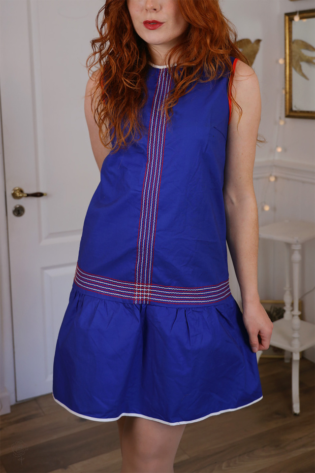 Blue &amp; Red Cotton Mini Dress | S