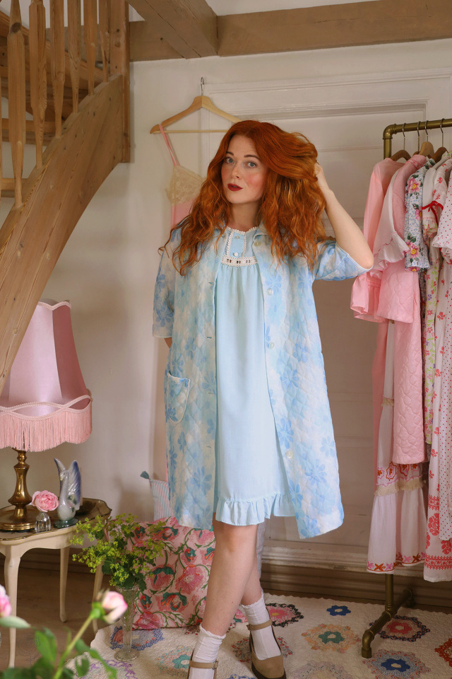 Blue Dolly Vintage Set | Robe &amp; Mini | S