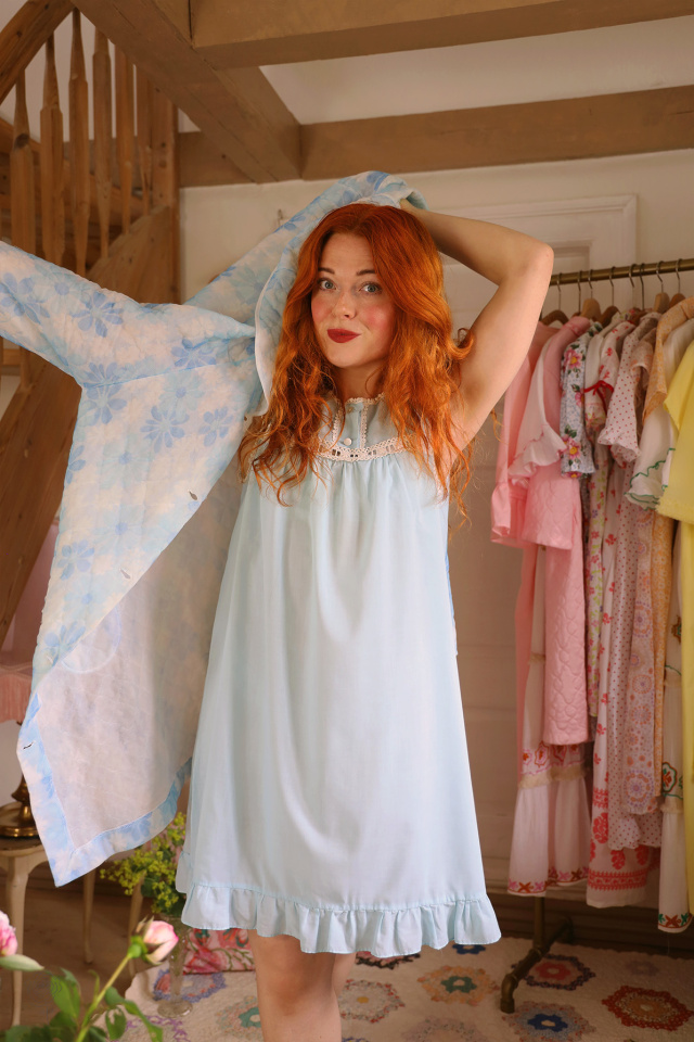 Blue Dolly Vintage Set | Robe &amp; Mini | S