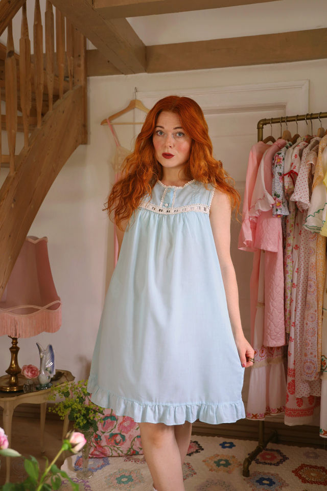 Blue Dolly Vintage Set | Robe &amp; Mini | S