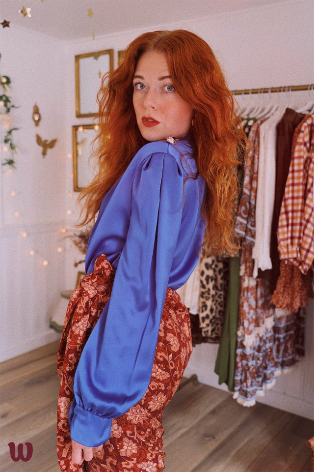 Blue Elegante Blouse | S-M