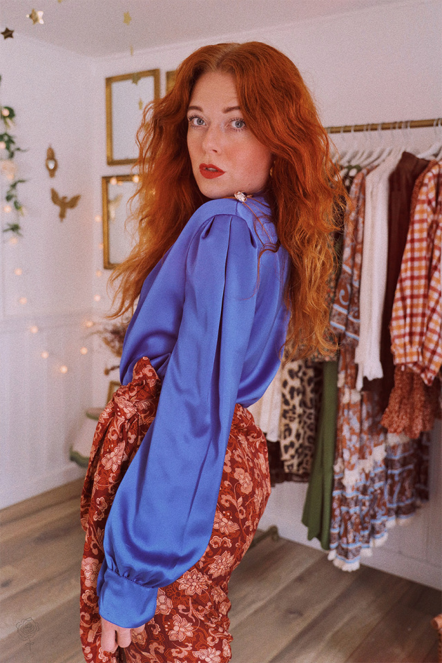 Blue Elegante Blouse | S-M