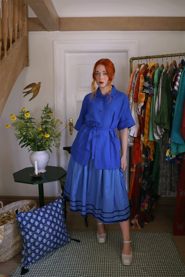 Blue Vintage Robe Top | M/L