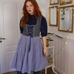 Blue Cottagecore Vintage Dress | L