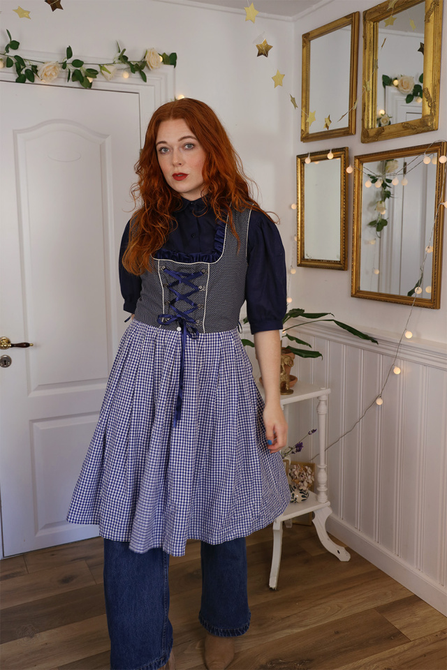 Blue Cottagecore Vintage Dress | L