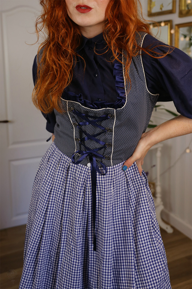 Blue Cottagecore Vintage Dress | L