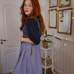 Blue Cottagecore Vintage Dress | L