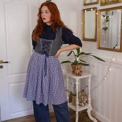 Blue Cottagecore Vintage Dress | L