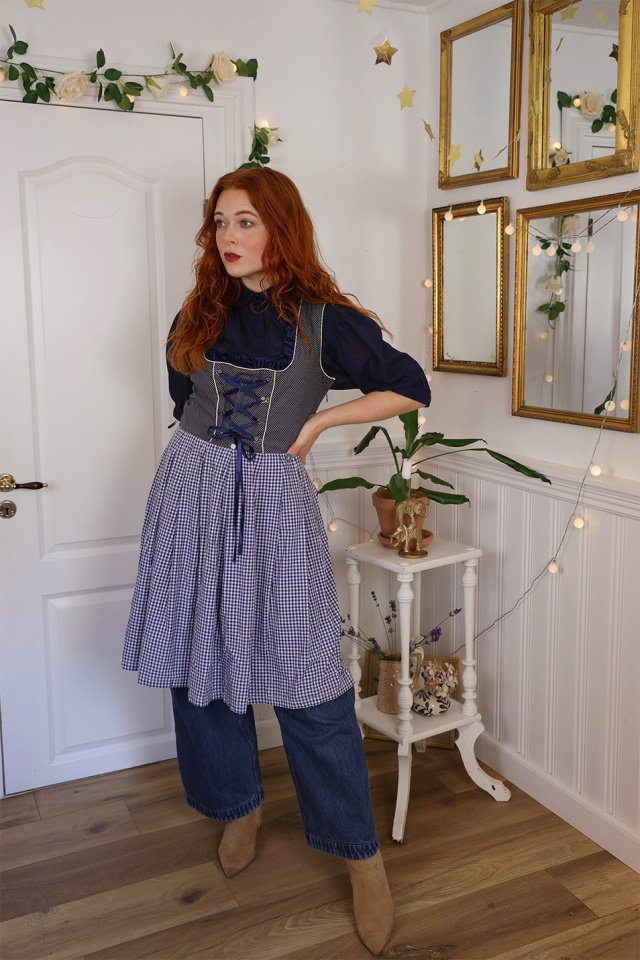 Blue Cottagecore Vintage Dress | L
