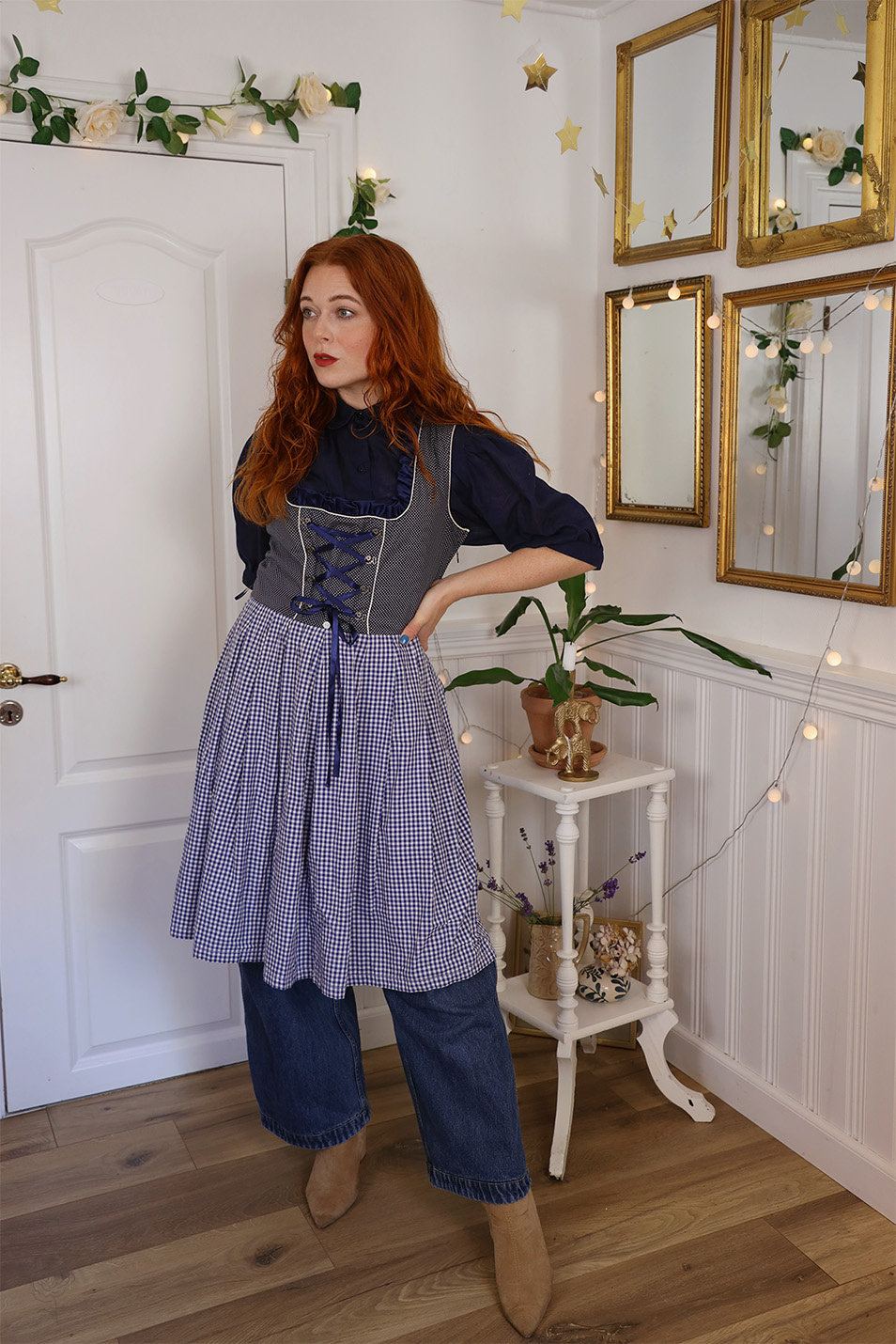 princess polly baby blue dress Gown created for Jane Hading by LaferriÃ¨re for her European tour. 'The  demi-toilette shows how completely successful a high-necked gown may be,  and for a winter theatre dress it should prove a main image 1