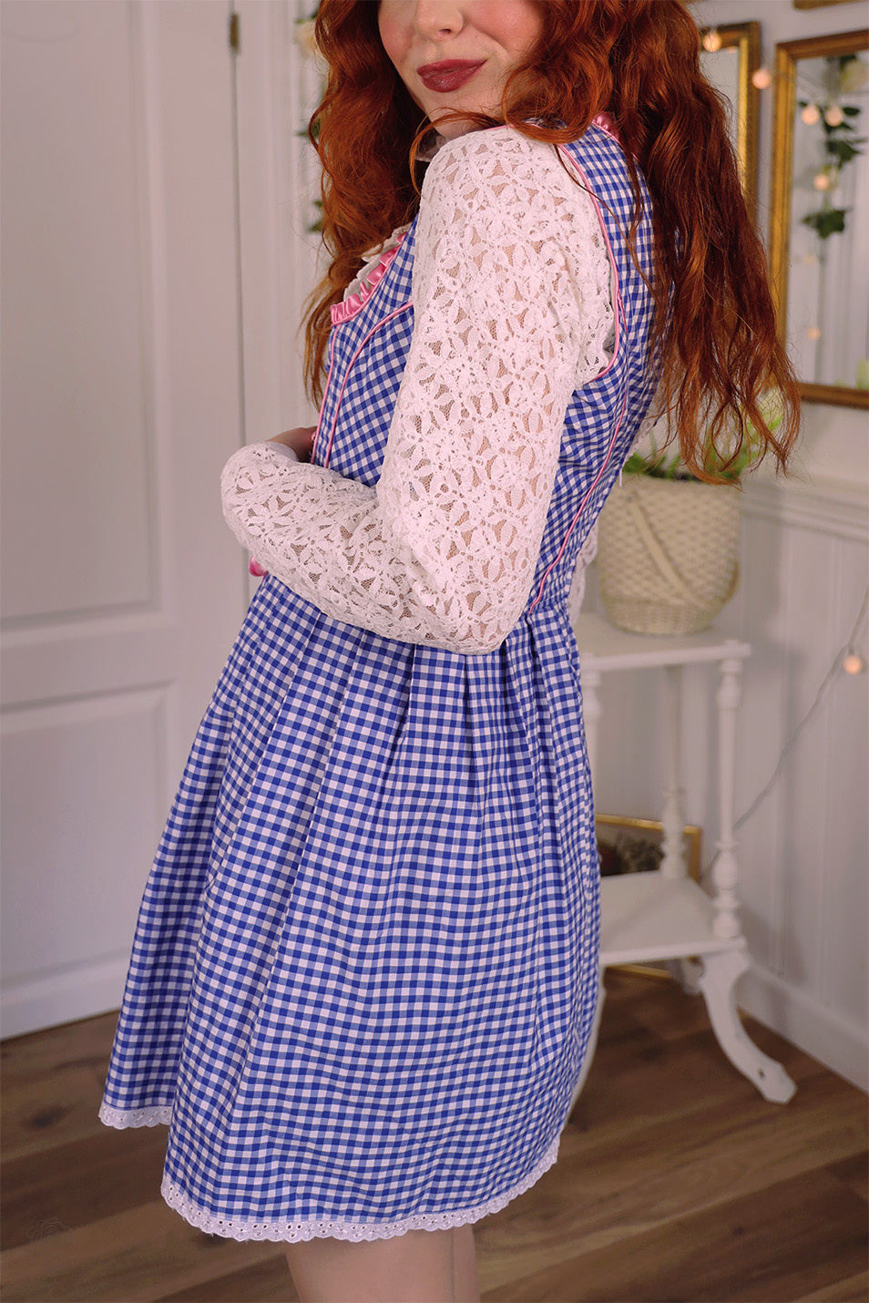 Blue Gingham Mini with Pink Details | S - Catalog - Bohemian Wonders