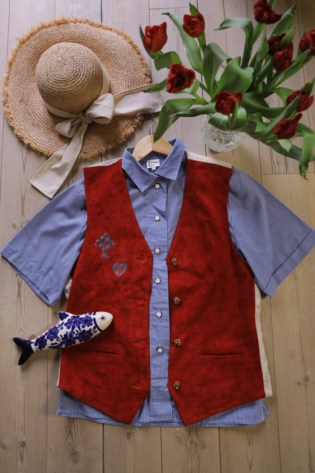 Mini Blue Gingham Vintage Blouse | L