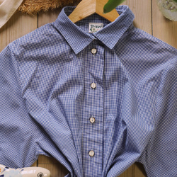 Mini Blue Gingham Vintage Blouse | L