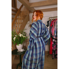 Blue Gingham Vintage Kimono | M-XXL