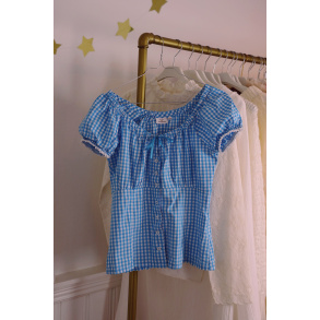 Light Blue Gingham Top | S