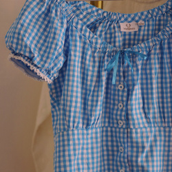 Light Blue Gingham Top | S