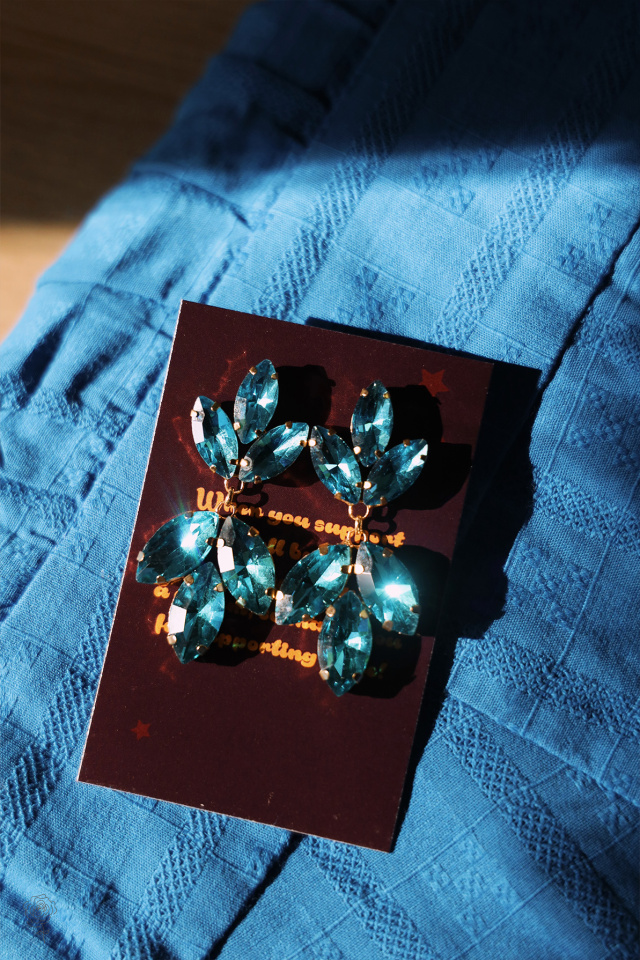 Blue Glass Earrings 