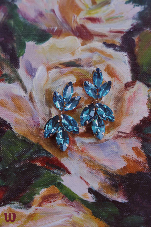 Blue Glass Earrings 