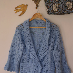 Light Blue Crochet Vintage Cardigan | S/M